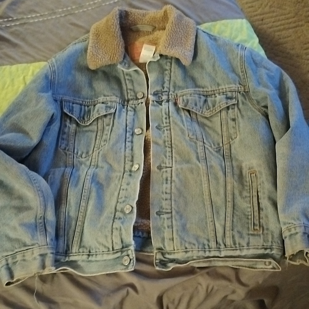 Levi's Denim Sherpa Lined Trucker Jacket 70520 Size L